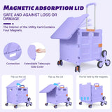 NNETM Portable Folding Cart with Stair Climbing Wheels- Purple