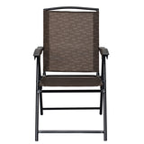 NNECW 2 Pieces Patio Folding Chairs with Armrest