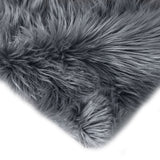 NNEIDS Floor Rugs Sheepskin Shaggy Rug Carpet Bedroom Living Room Mat 160X230 Dark Grey
