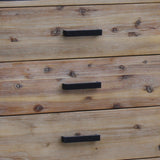 NNEDSZ with 6 Storage Drawers in Solid Acacia With Mirror in Silver Brush Colour