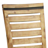 NNEDSZ Wooden Frame Leatherette Solid Wood Acacia Dining Chairs in Silver Brush Colour