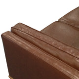 NNEDSZ Seater Faux Sofa Brown Lounge Set for Living Room Couch with Wooden Frame