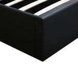 NNEIDS Bed Frame Gas Lift Premium Leather Base Mattress Storage Queen Size Black