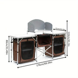 NNETM Portable Foldable Outdoor Kitchen Table with Food Storage Organizer