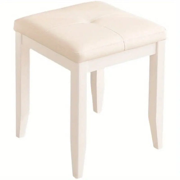 NNETM Minimalist White Dressing Stool - Bedroom Makeup Chair
