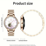 NNETM Golden Wireless Call Smart Watch for Women - Multi-Sports Modes & Voice Assistant