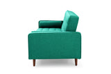 NNEDSZ Bed 3 Seater Button Tufted Lounge Set for Living Room Couch in Velvet Green Colour