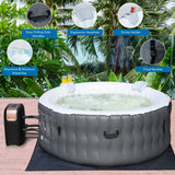 NNECW Gray Inflatable Hot Tub Spa with Pool Cover for Indoor and Outdoor Use