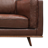 NNEDSZ Seater Faux Sofa Brown Lounge Set for Living Room Couch with Wooden Frame