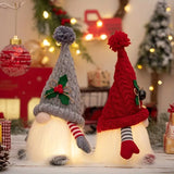 NNETM 2-Piece Christmas Gnome Set with Light-Up Green Hat & Colorful LED Lights