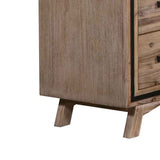 NNEDSZ with 5 Storage Drawers Solid Acacia Wooden Frame in Silver Brush Colour