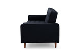 NNEDSZ Bed 3 Seater Button Tufted Lounge Set for Living Room Couch in Velvet Black Colour