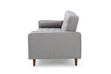 NNEDSZ Bed 3 Seater Button Tufted Lounge Set for Living Room Couch in Fabric Grey Colour