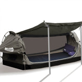 NNEIDS King Single Swag Camping Swags Canvas Dome Tent Free Standing Grey