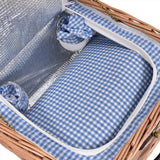 NNEIDS 2 Person Picnic Basket Wicker Baskets Set Insulated Outdoor Blanket Gift Storage