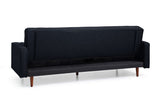 NNEDSZ Bed 3 Seater Button Tufted Lounge Set for Living Room Couch in Velvet Black Colour