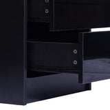 NNEIDS Bedside Tables Drawers RGB LED Side Table High Gloss Nightstand Cabinet