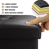 NNETM Foldable Leather Storage Stool - Stylish Lodge Design