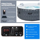 NNECW Gray Inflatable Hot Tub Spa with Pool Cover for Indoor and Outdoor Use