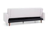 NNEDSZ Bed 3 Seater Button Tufted Lounge Set for Living Room Couch in Fabric Beige Colour