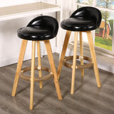 NNEIDS 4x Leather Swivel Bar Stool Kitchen Stool Dining Chair Barstools Black