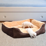 NNEIDS Pet Bed Mattress Dog Cat Pad Mat Puppy Cushion Soft Warm Washable M Brown