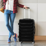 NNEIDS Suitcase Luggage Set 3 Piece Sets Travel Organizer Hard Cover Packing Lock Black