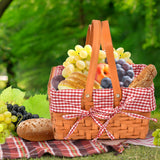 NNEIDS Picnic Basket Wicker Baskets Outdoor Deluxe Gift Storage Person Storage Carry