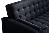 NNEDSZ Bed 3 Seater Button Tufted Lounge Set for Living Room Couch in Velvet Black Colour