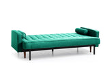 NNEDSZ Bed 3 Seater Button Tufted Lounge Set for Living Room Couch in Velvet Green Colour
