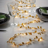 NNETM 2m 20LED Simulation Golden Leaf Decoration String Lights