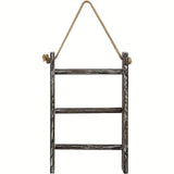 NNETM Rustic Wood Wall Hanging Towel Rack with 3 Tiers - Shabby Chic Style