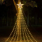 NNETM Sparkling 140LED Christmas Star Hanging Tree String Lights