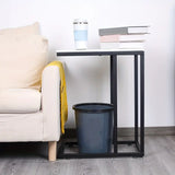 NNETM Contemporary C-Shaped Side Table - Black Frame with Whiteboard
