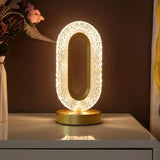 NNETM Modern Crystal Table Lamp with Color-Changing LED Lights