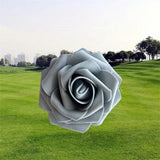 NNETM 25-Piece Grey Artificial Foam Rose Flowers with Stems (7-7.5CM) - Realistic Simulation