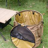 NNETM Khaki Portable Collapsible Rubbish Bin: Perfect for Outdoor Adventures