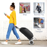 NNECW Shopping Trolley Cart with 2 Rubber Tires