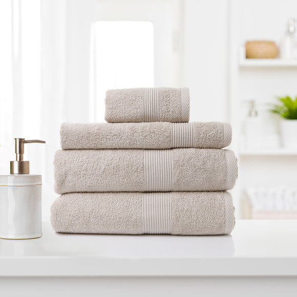 NNEIDS Comfort Cotton Bamboo Towel 4pc Set - Beige