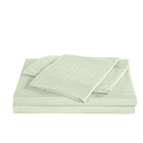 NNEKG Royal Comfort 1200TC 100% Cotton Stripe Bed Sheet Set (King Seafoam Green)