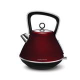 NNEDPE Morphy Richards 2200W Evoke 1.5L Pyramid Red Stainless Steel Kettle