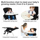 NNECW Highchair for Babies and Toddlers with Multiple Adjustable Backrest-Black