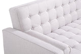 NNEDSZ Bed 3 Seater Button Tufted Lounge Set for Living Room Couch in Fabric Beige Colour