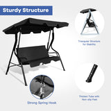 NNECW 3 Seat Outdoor Patio Swing Chair with Adjustable Canopy for Backyard/Balcony
