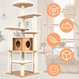 NNECW Modern Cat Climbing Tree with Scratch Resistant Sisal Rope Column for Cats