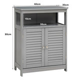 NNECW Storage Cabinet with Lamellar Doors and Shelf for Bathroom