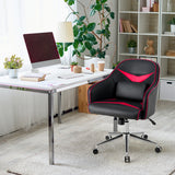NNECW Adjustable Swivel Office Armchair with Massaging Cushion for Office Red