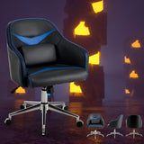 NNECW Adjustable Swivel Office Armchair with Massaging Cushion for Office Blue
