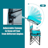 NNECW 2-Person Folding Canopy Chairs with Sun Shade for Beach