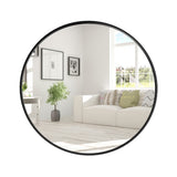 NNECW 60cm Round Wall Mirror with Metal Frame for Washroom